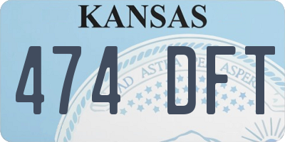 KS license plate 474DFT