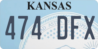 KS license plate 474DFX