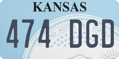 KS license plate 474DGD