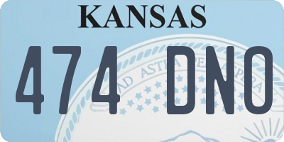 KS license plate 474DNO