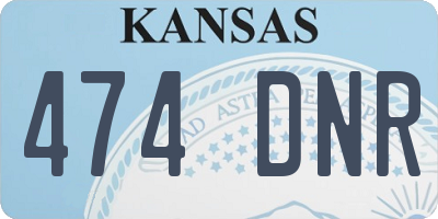 KS license plate 474DNR