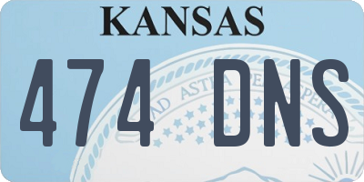 KS license plate 474DNS