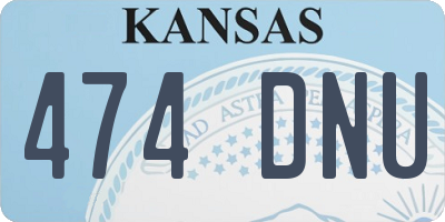 KS license plate 474DNU