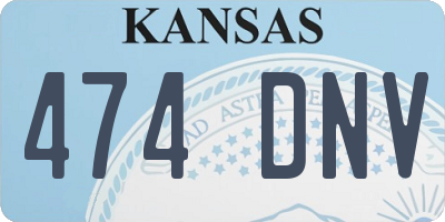KS license plate 474DNV