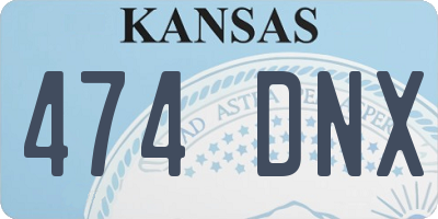 KS license plate 474DNX
