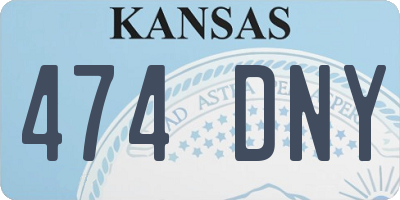 KS license plate 474DNY