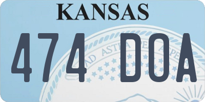 KS license plate 474DOA