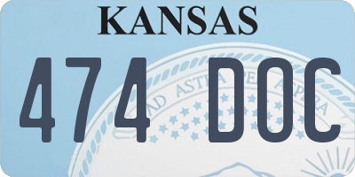 KS license plate 474DOC