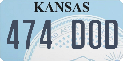 KS license plate 474DOD