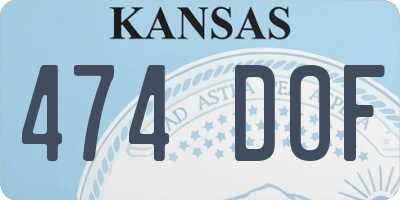 KS license plate 474DOF