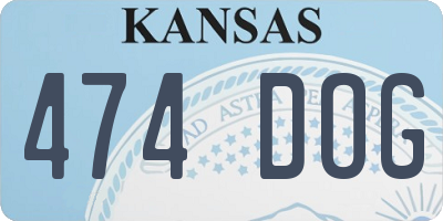 KS license plate 474DOG