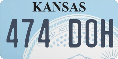 KS license plate 474DOH