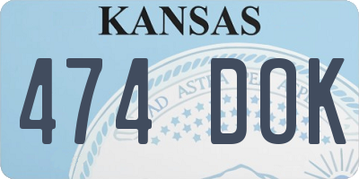 KS license plate 474DOK
