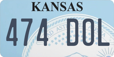 KS license plate 474DOL