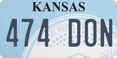 KS license plate 474DON
