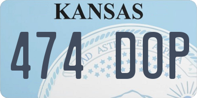 KS license plate 474DOP