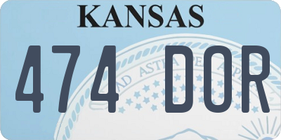 KS license plate 474DOR