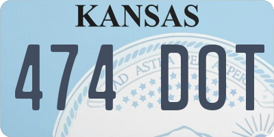 KS license plate 474DOT