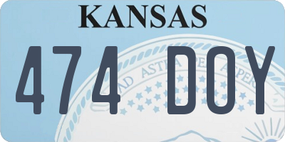 KS license plate 474DOY