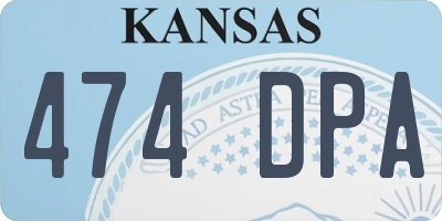 KS license plate 474DPA