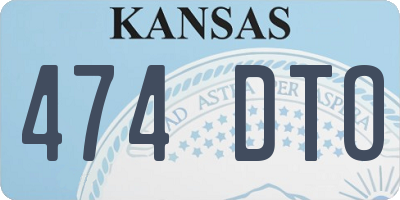 KS license plate 474DTO