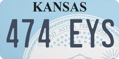 KS license plate 474EYS