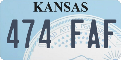 KS license plate 474FAF