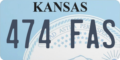 KS license plate 474FAS