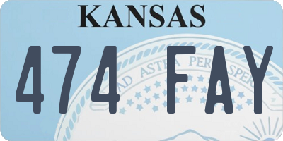 KS license plate 474FAY