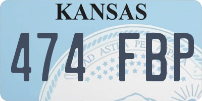 KS license plate 474FBP