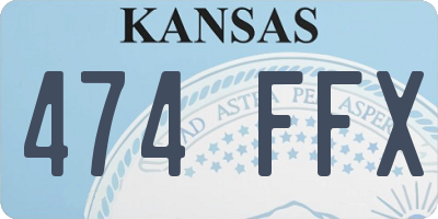 KS license plate 474FFX