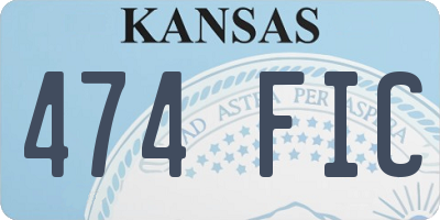 KS license plate 474FIC