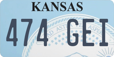 KS license plate 474GEI