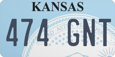 KS license plate 474GNT