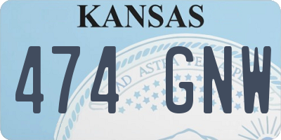 KS license plate 474GNW