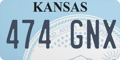 KS license plate 474GNX