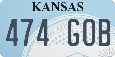 KS license plate 474GOB