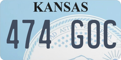 KS license plate 474GOC