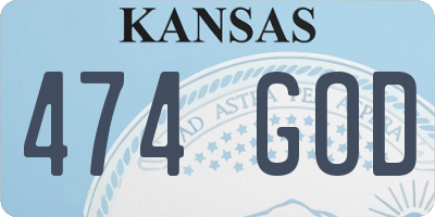 KS license plate 474GOD
