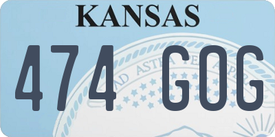 KS license plate 474GOG