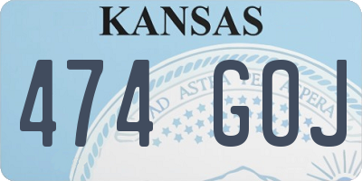 KS license plate 474GOJ