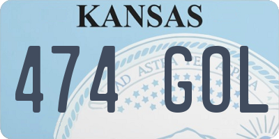 KS license plate 474GOL