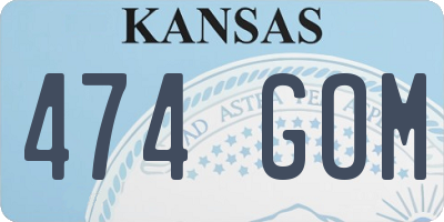KS license plate 474GOM