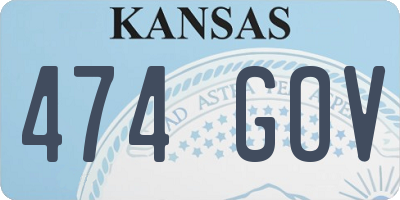 KS license plate 474GOV