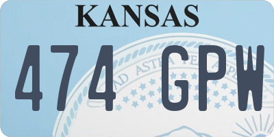 KS license plate 474GPW