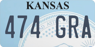 KS license plate 474GRA
