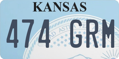 KS license plate 474GRM