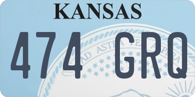 KS license plate 474GRQ