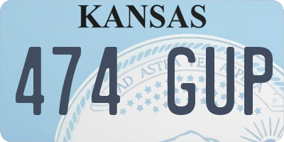 KS license plate 474GUP