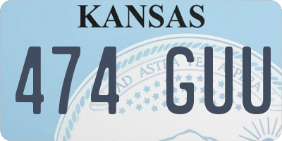 KS license plate 474GUU